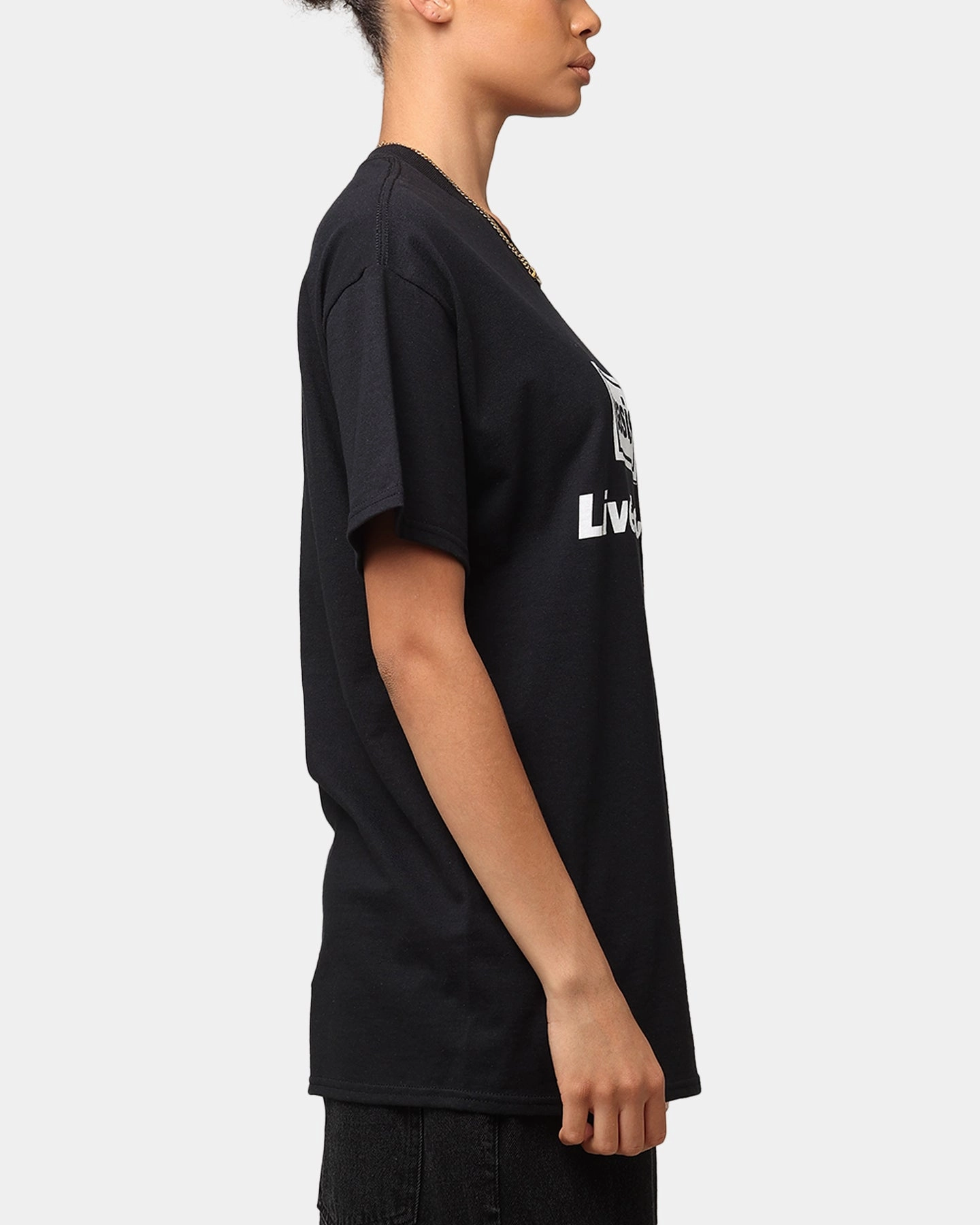 Oasis Live Forever T-Shirt Black Layering Fashion