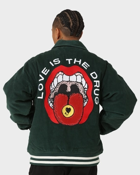 Obey Unwound Corduroy Jacket Dark Cedar Magnetism Animal Print