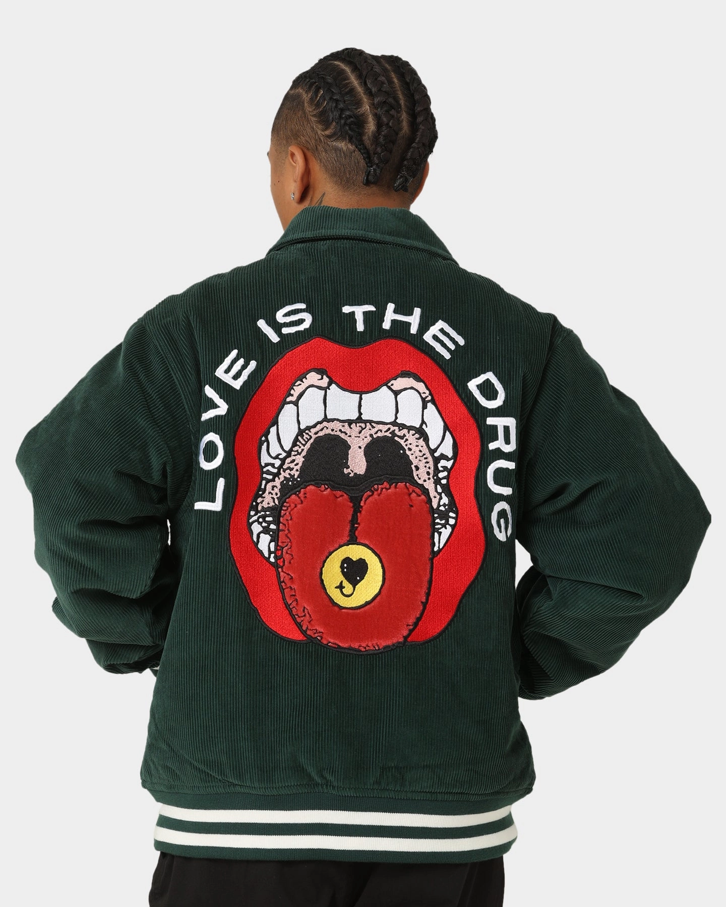 Obey Unwound Corduroy Jacket Dark Cedar Magnetism Animal Print