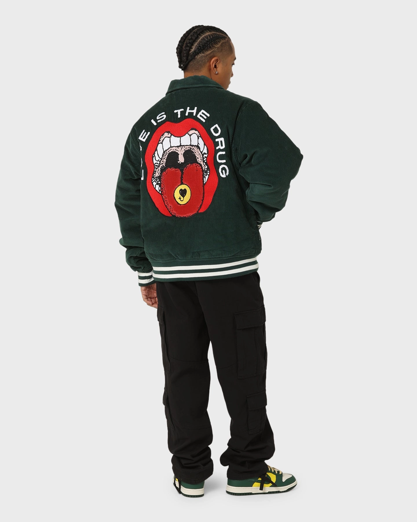 Obey Unwound Corduroy Jacket Dark Cedar firefighters