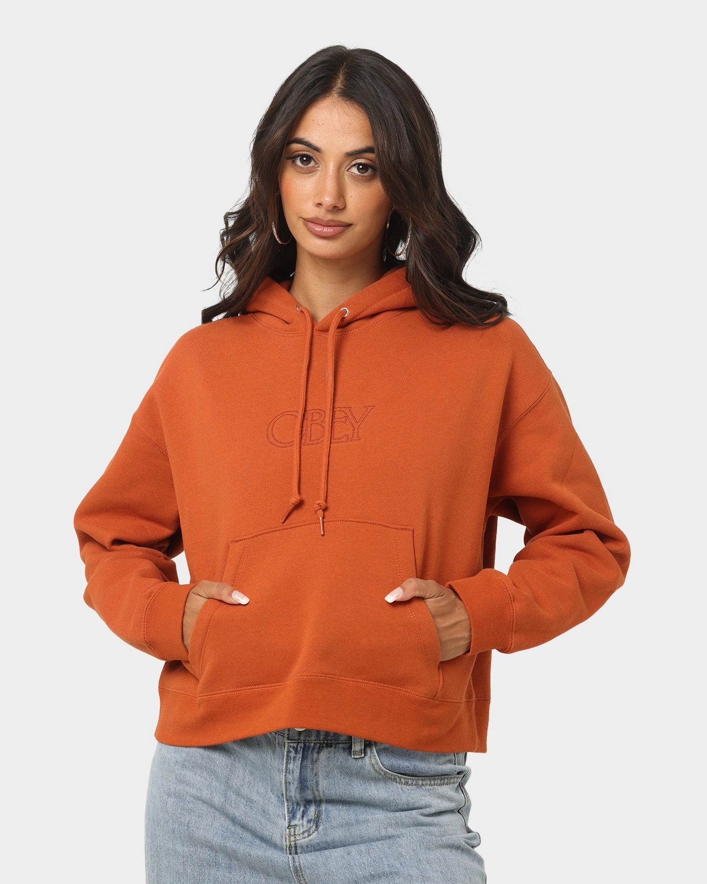 Loose-fit color - coordinating Obey Women's Regal Hoodie Ginger