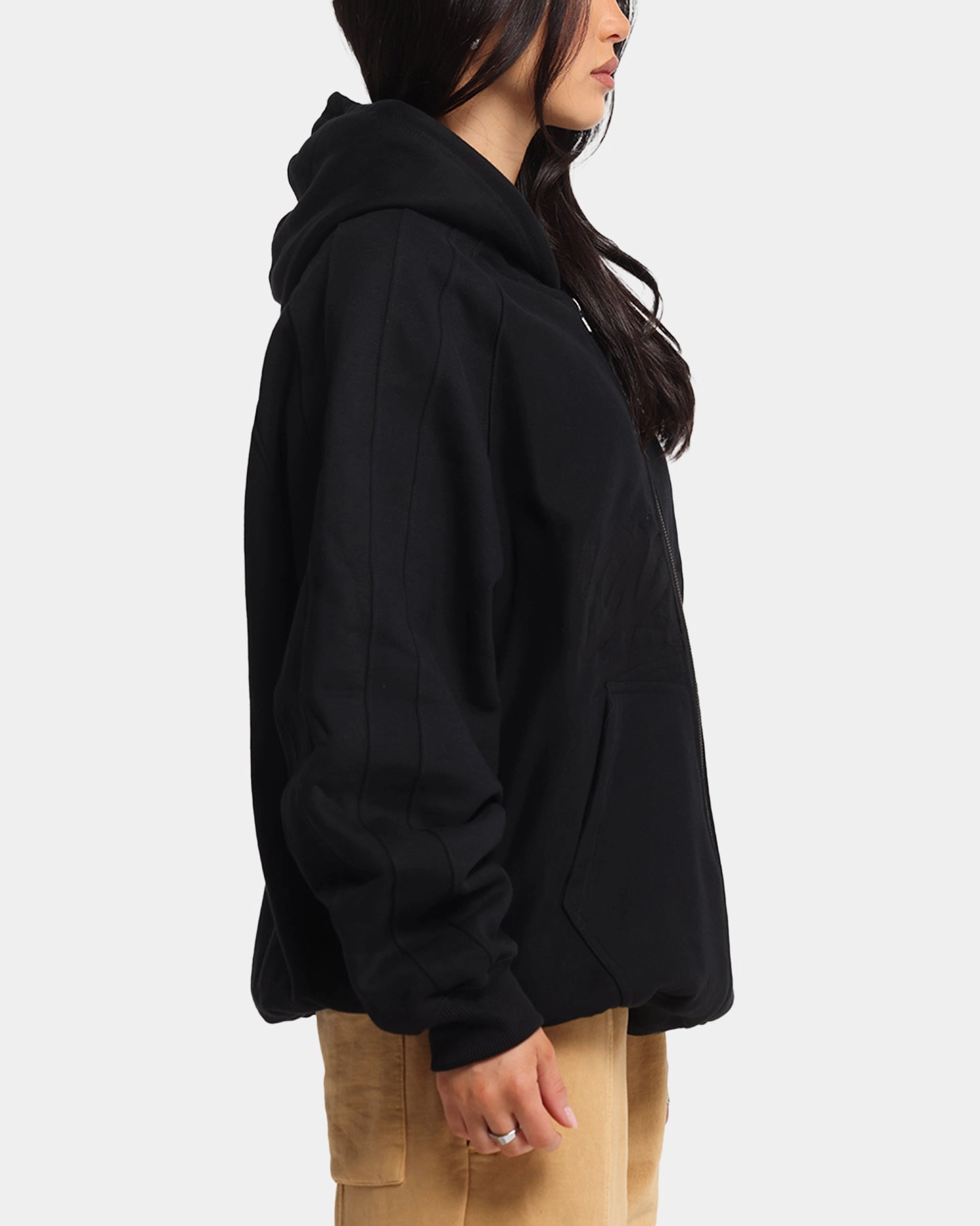 Carre Grit Hoodie Black Reflective Piping Smart Look