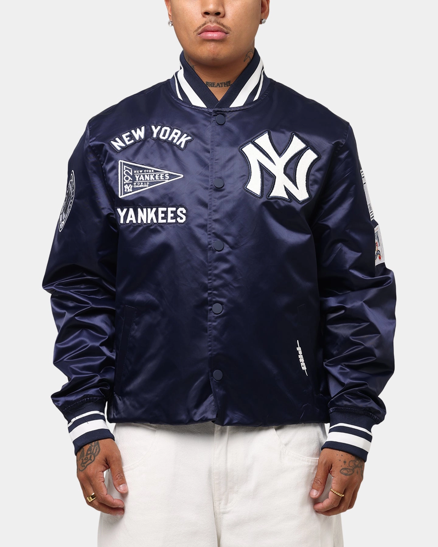 Endure Report Pro Standard New York Yankees Classic Satin Jacket Midnight Navy