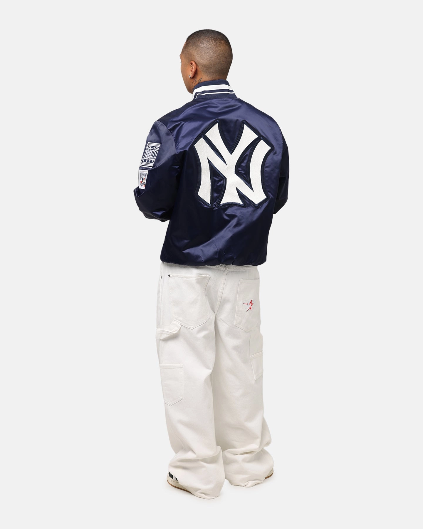 Pro Standard New York Yankees Classic Satin Jacket Midnight Navy Closet Courage