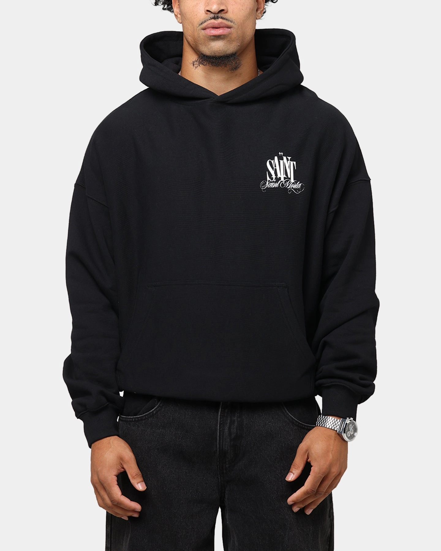 Upgrade Saint Morta Doves Boxy Hoodie Black