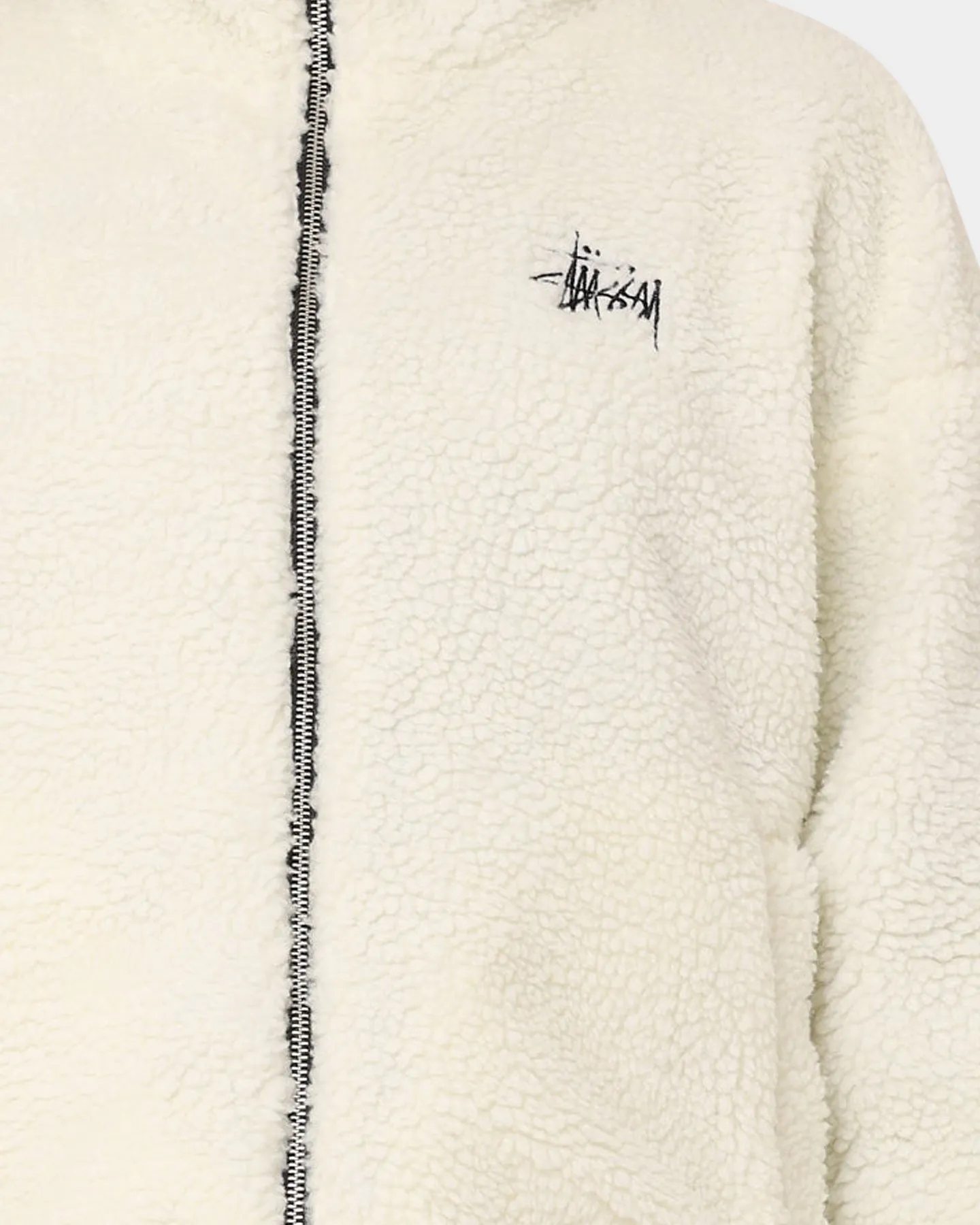 Modern Style Eliminate Stussy Women's Reversible Work Sherpa Jacket Black/White