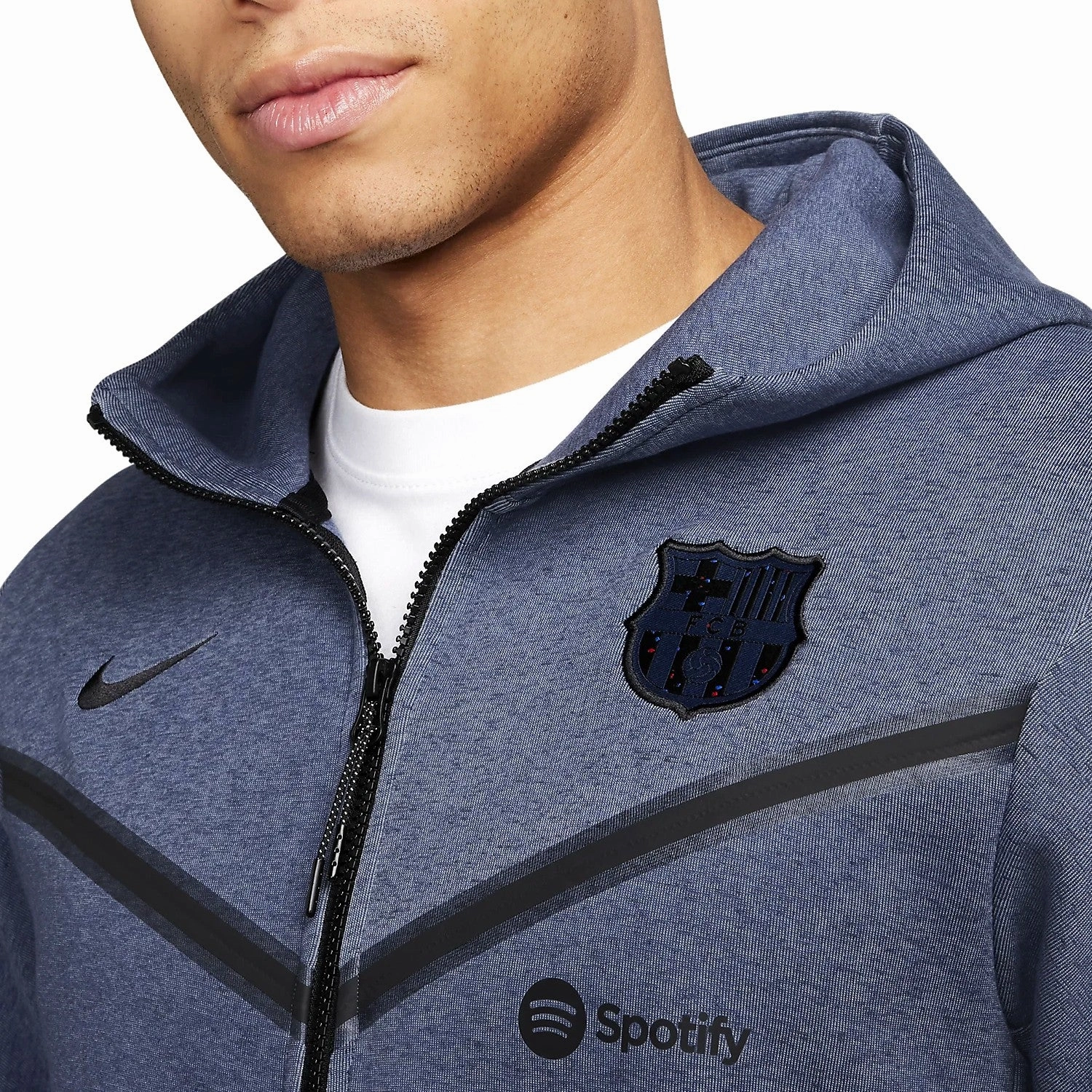 workmanship FC Barcelona denim blue Tech Fleece presentation tracksuit 2023/24 - Nike