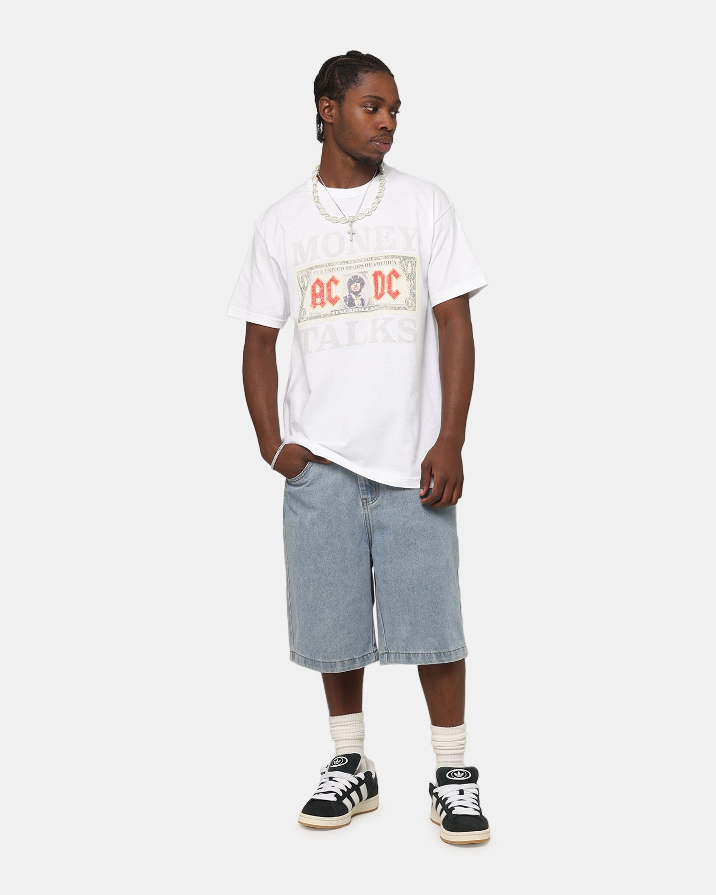 AC/DC Money Talks T-Shirt Vintage White Breathable Fit Wear