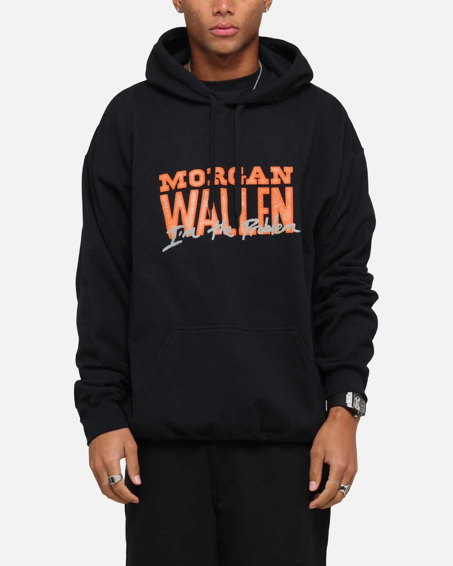Matte Finish Morgan Wallen Morgan Tennessee Hoodie Washed Black
