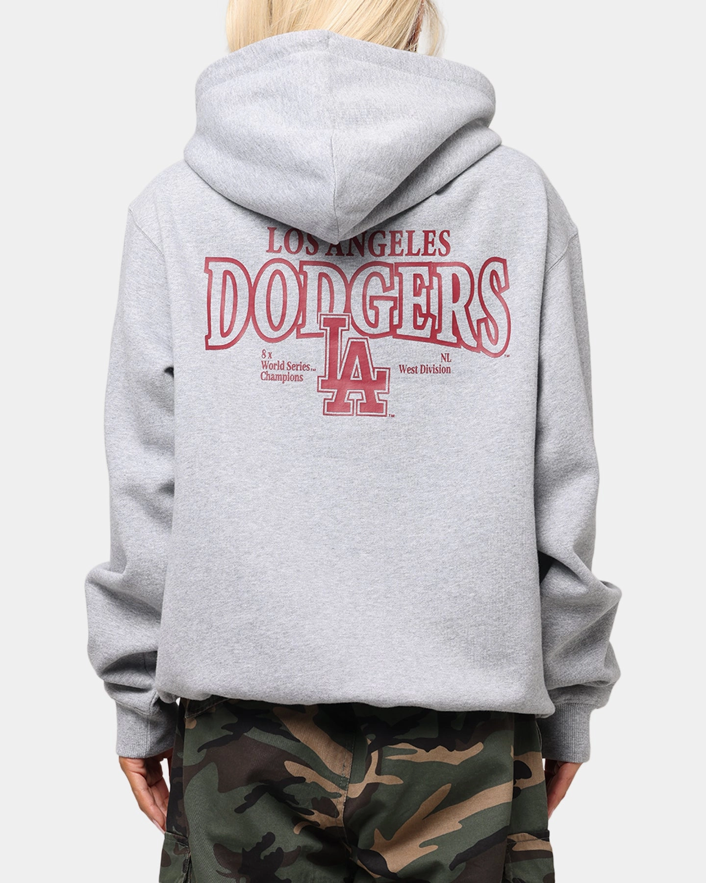 Street Motion Corduroy feel Majestic Athletic Los Angeles Dodgers Arch Mercer Hoodie Grey Marle