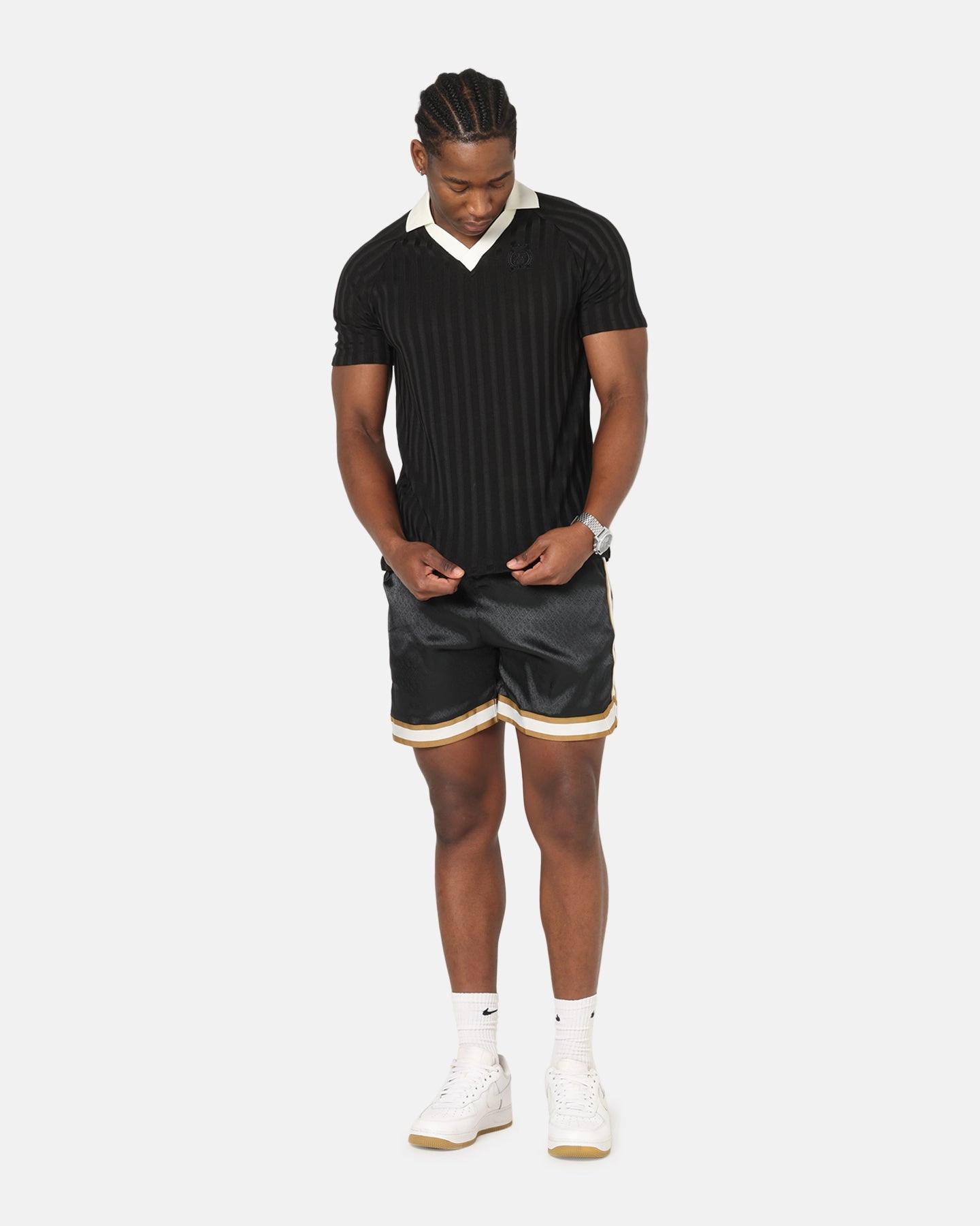 Sik Silk Polo T-Shirt Black Breathable Material