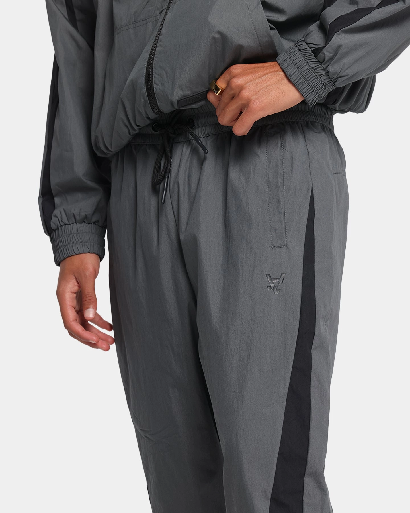 The Anti Order Acolyte Track Jogger Grey/Black Hidden Zip Pockets