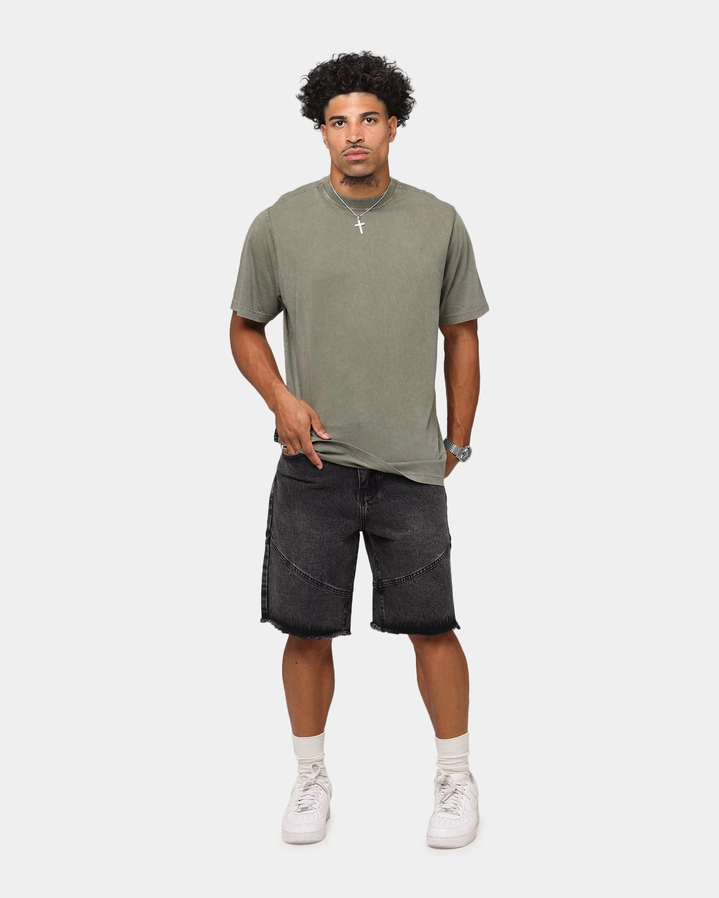 Layering Comfort Saint Morta Vintage T-Shirt Washed Dark Khaki