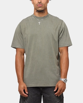 Saint Morta Vintage T-Shirt Washed Dark Khaki Casual Fit