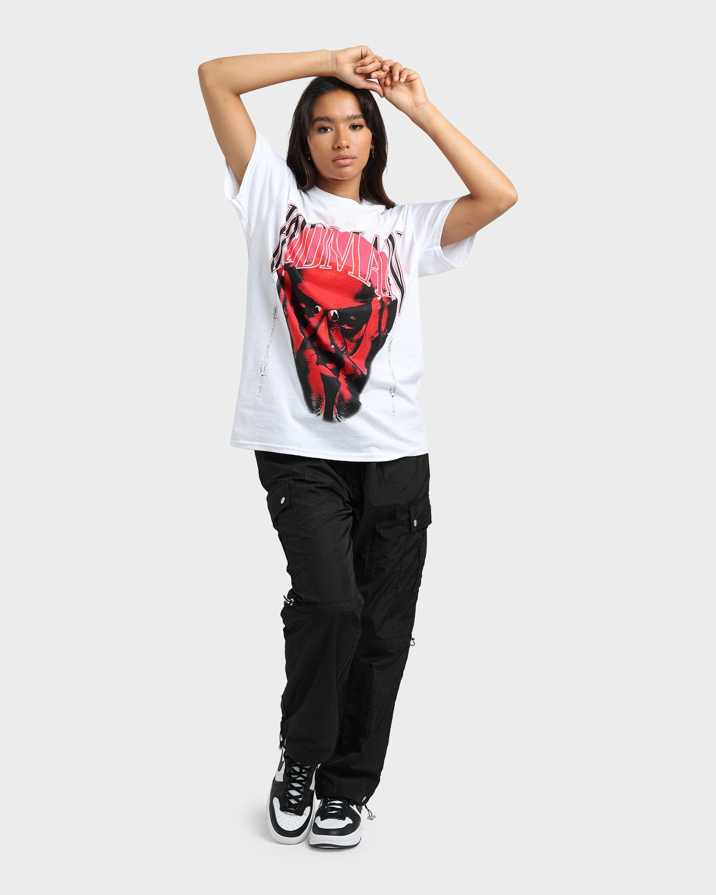 Rodman Brand Barbwire Pink Vintage T-Shirt White Chic Cut