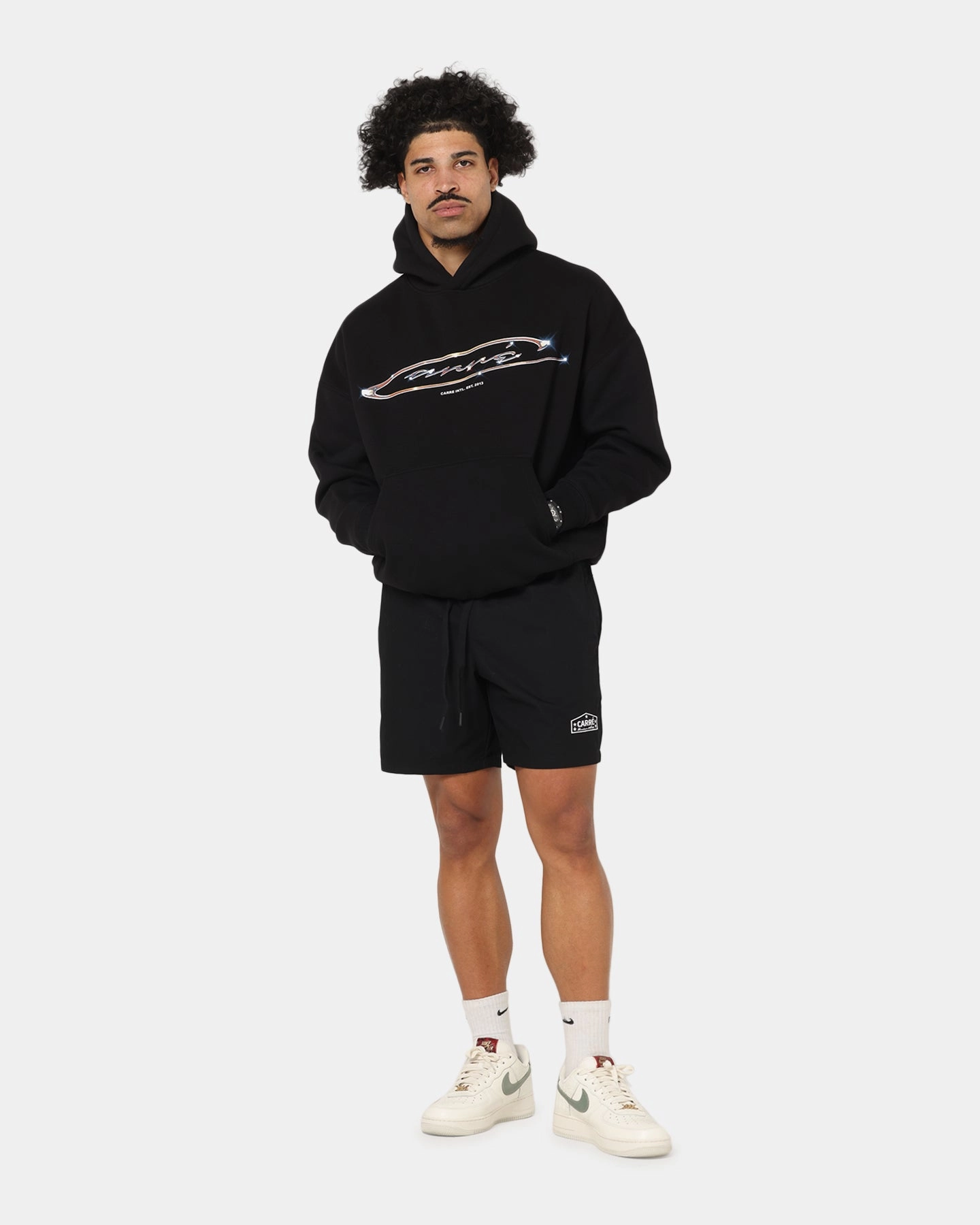 Carre Cold Shine Hoodie Black Non Fading Coloration Convertible Closure