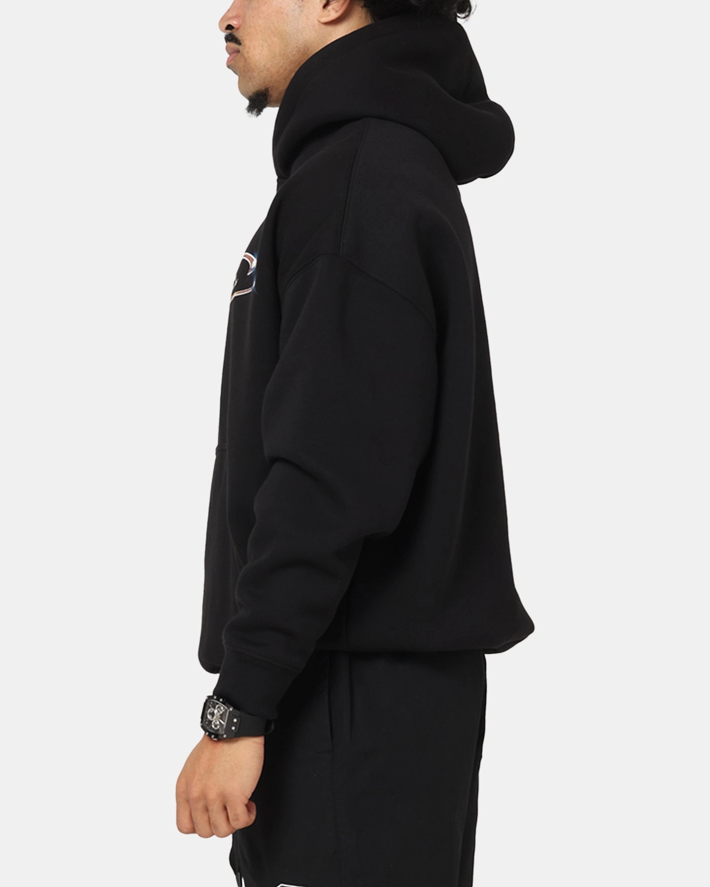 Minimalist Outfit simple design Carre Cold Shine Hoodie Black