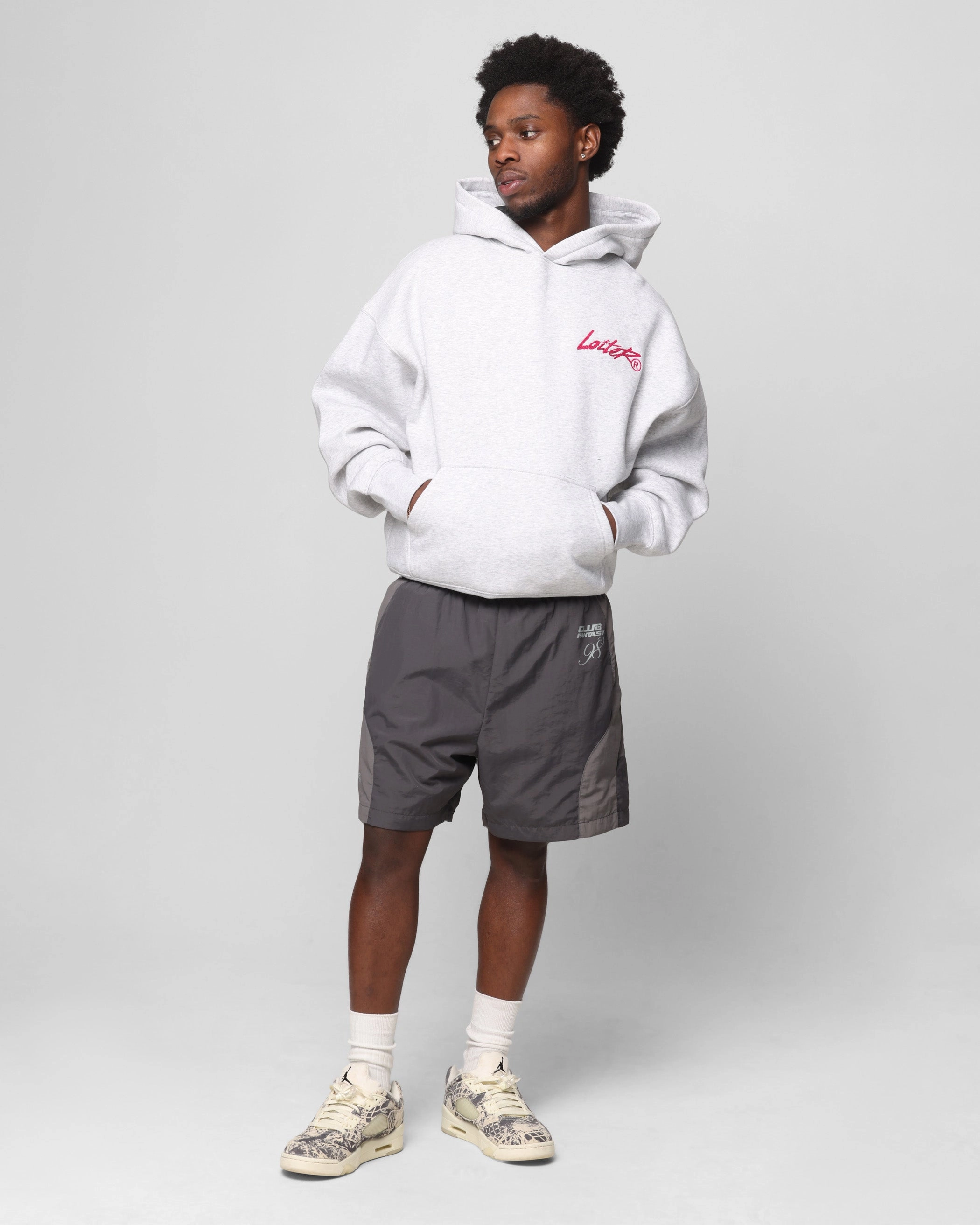 Loiter Chenille Premium Hoodie Grey Marle Comfort Wear Heavyweight Option