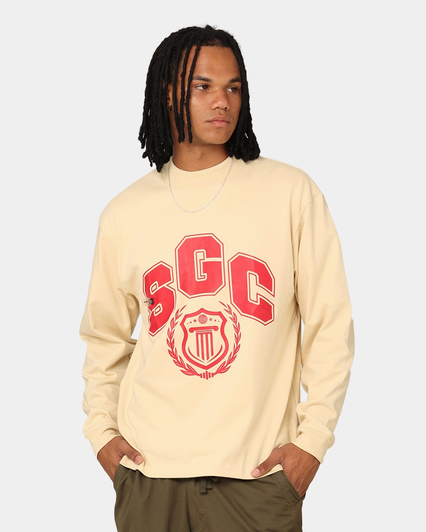 Students Golf Addington Long Sleeve Mock Neck T-Shirt Sand Flexible Wear Bold Look