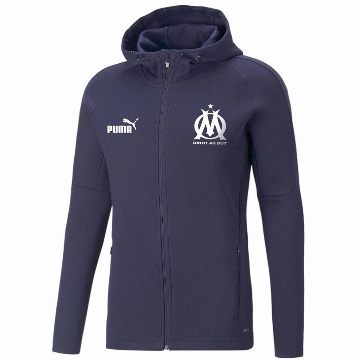 Versatile Gear adhesive Olympique Marseille navy Casual hooded presentation tracksuit 2022/23 - Puma