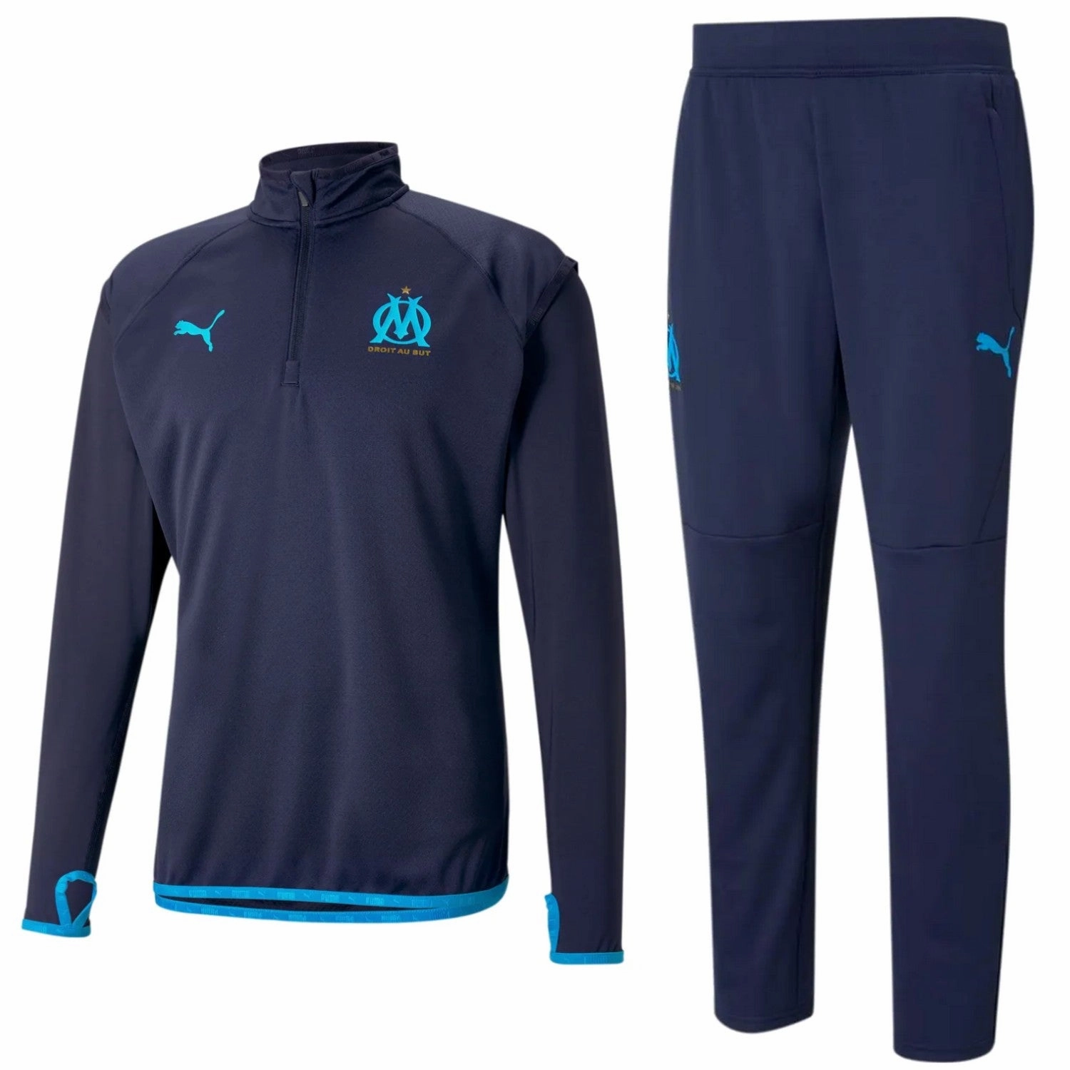 Olympique Marseille pre-match training technical tracksuit 2021 - Puma wide-leg fit