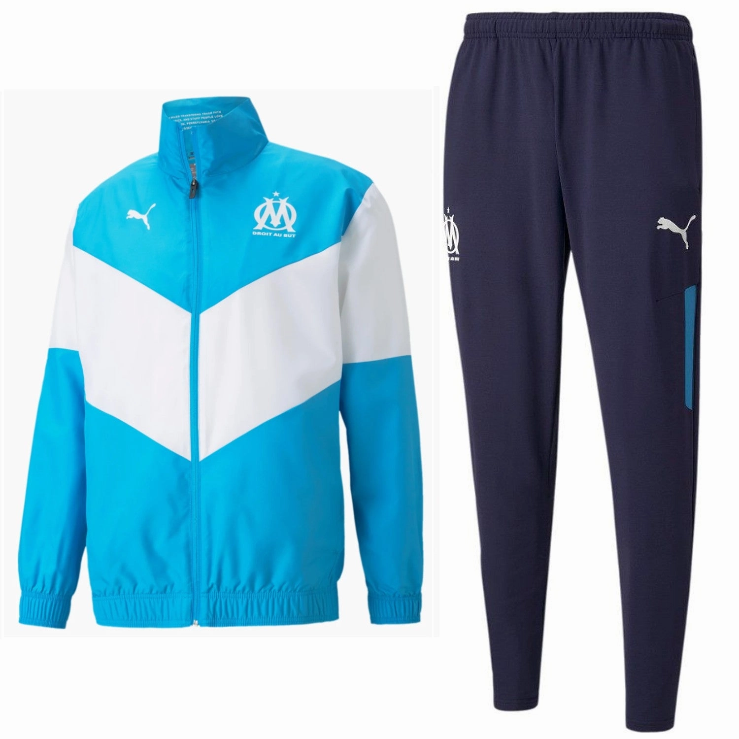 Antique electricity Olympique Marseille presentation Soccer tracksuit 2021/22 - Puma