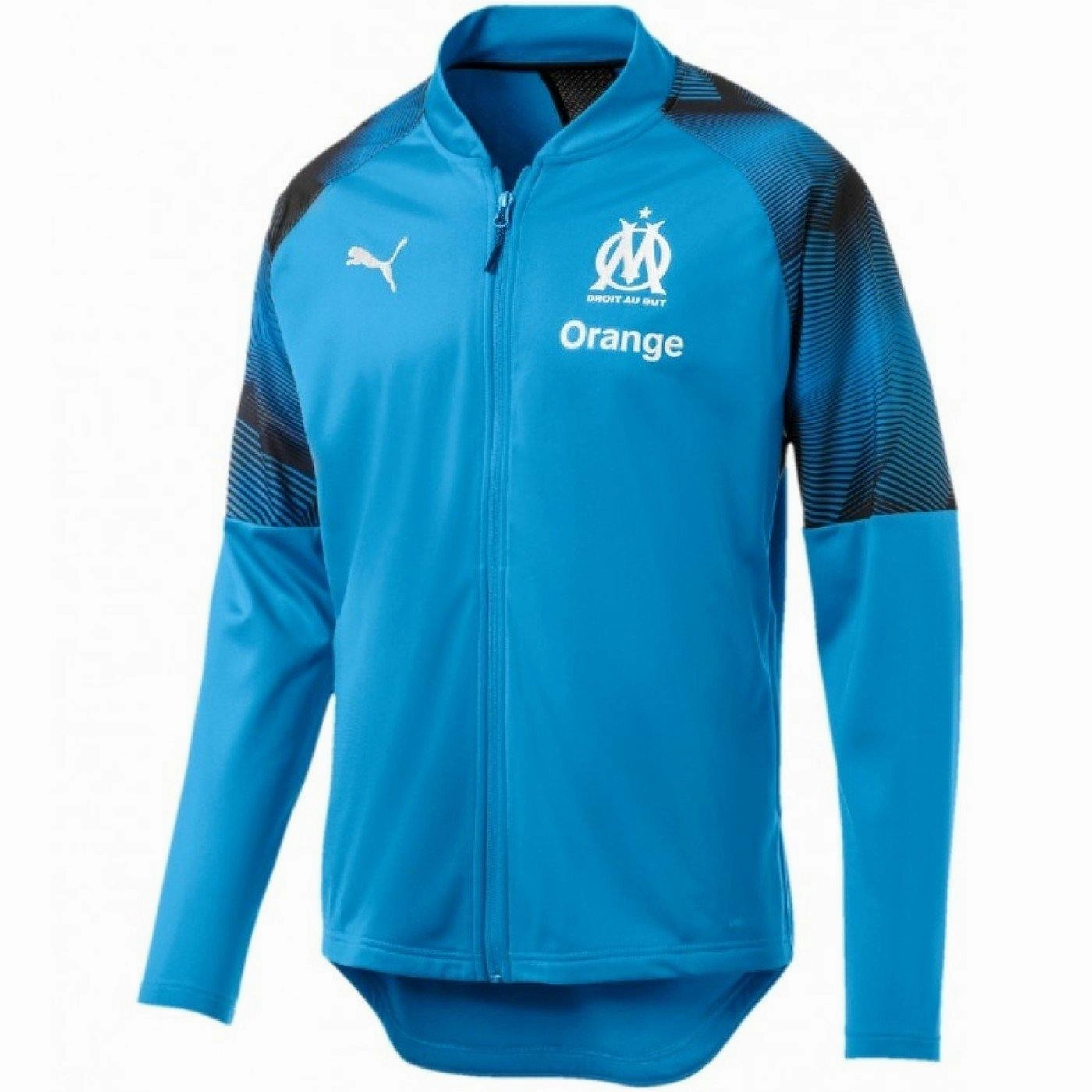 Color Retention Contoured Seam Placement Olympique Marseille soccer Pro presentation tracksuit 2019 - Puma