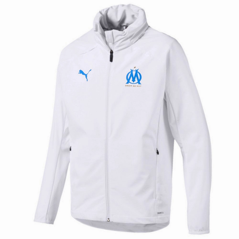 Olympique Marseille soccer training rain jacket 2020 white - Puma Quick Dry Inner Layer QuickDry Lining