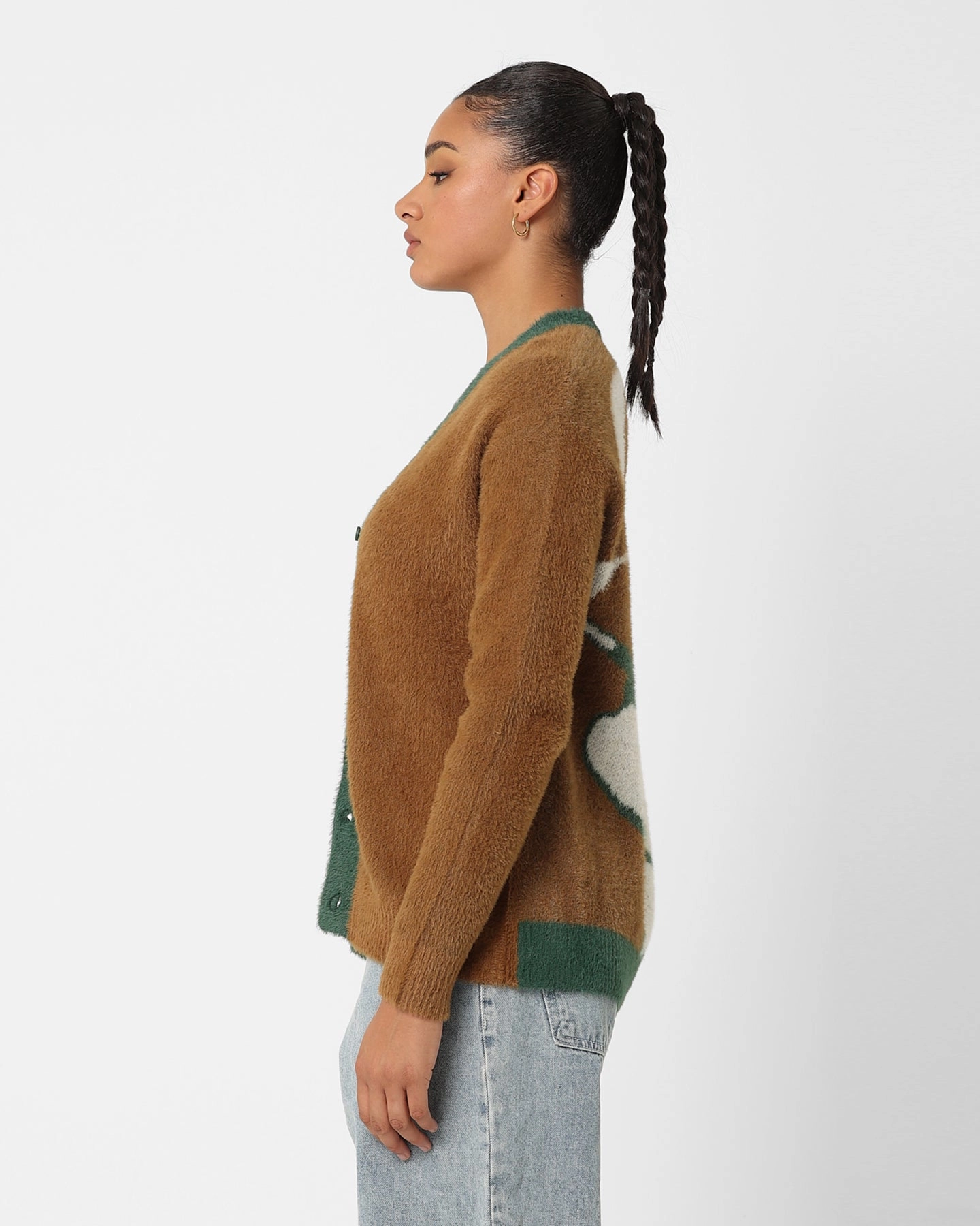 Street Comfort Windbreaker Style HUF Women's Feels Good Cardigan Brown