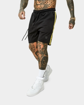 Seamless Waistband Saint Morta Monolith Sport Track Shorts Black/Yellow