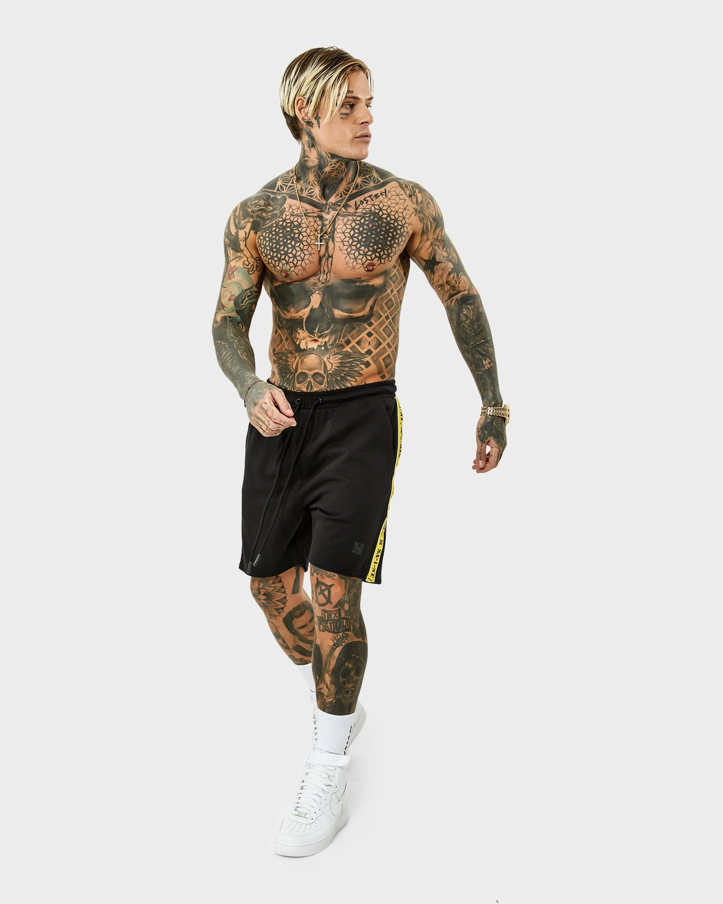 Easy Fit Saint Morta Monolith Sport Track Shorts Black/Yellow