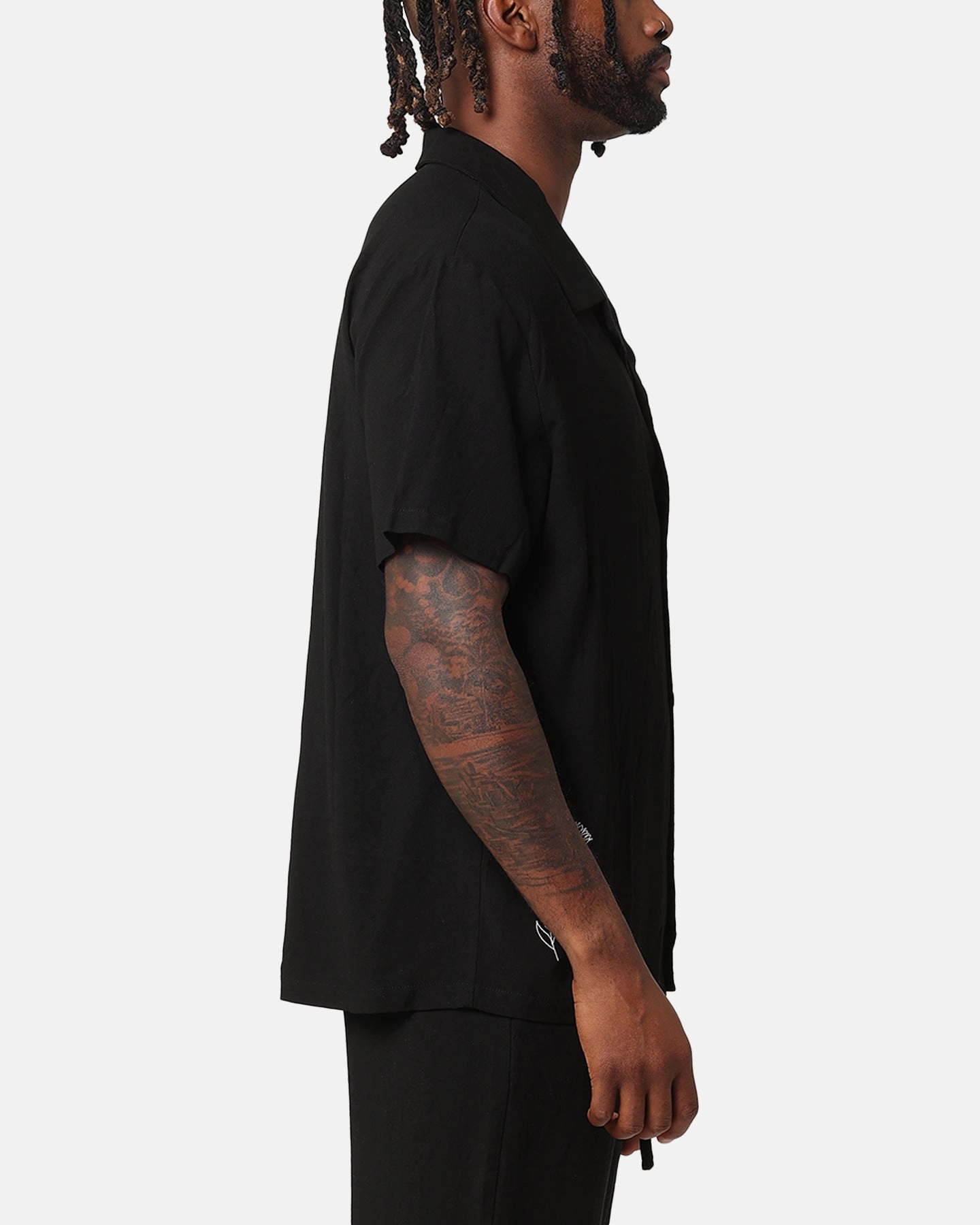 Stylish Appearance Durable Button Closures XXIII Desert Flower Linen Button Up Shirt Black