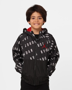 Jordan Kids' Colour Block Windbreaker Jacket Black Smooth Finish