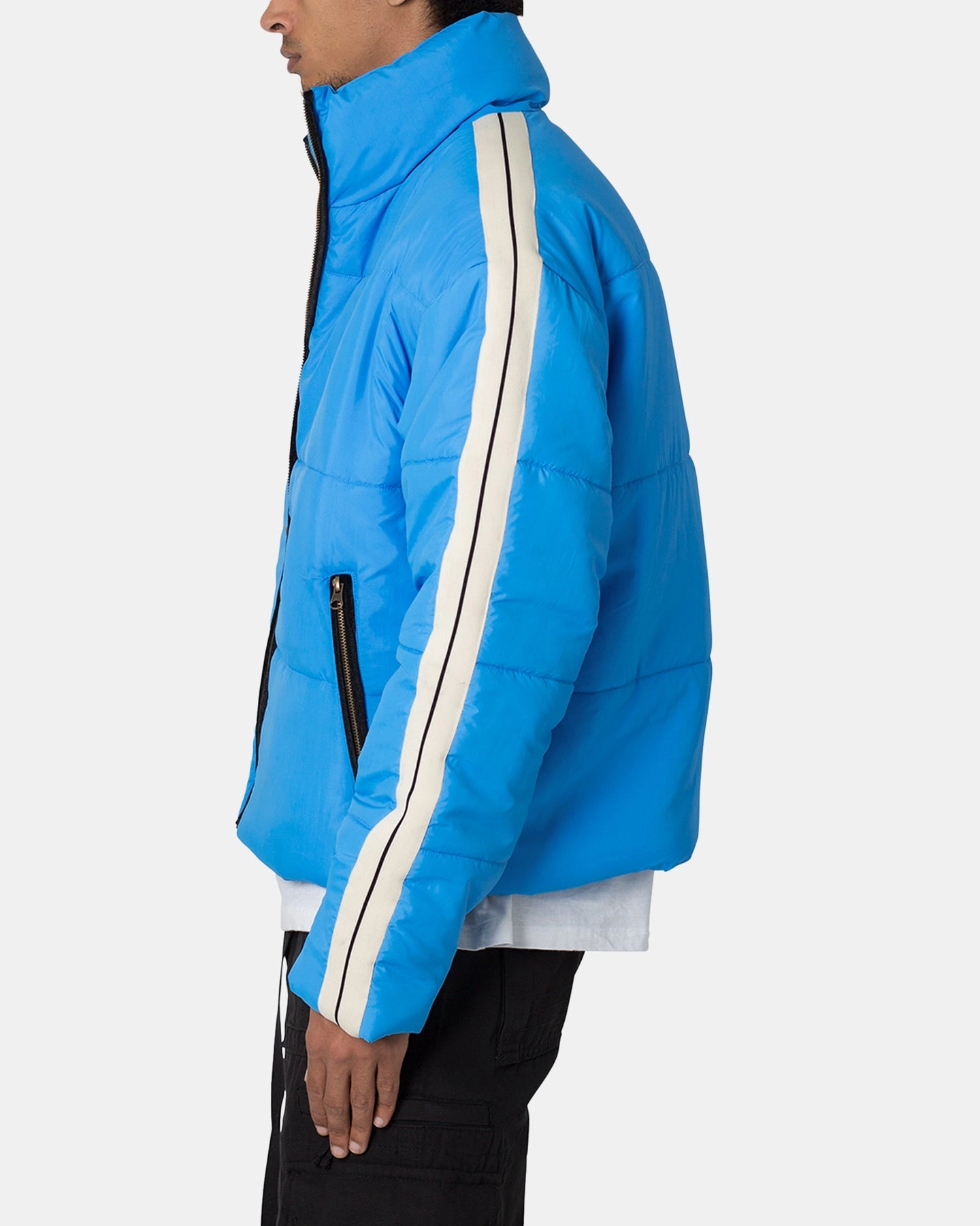 MNML Striped Puffer Jacket Blue Honor