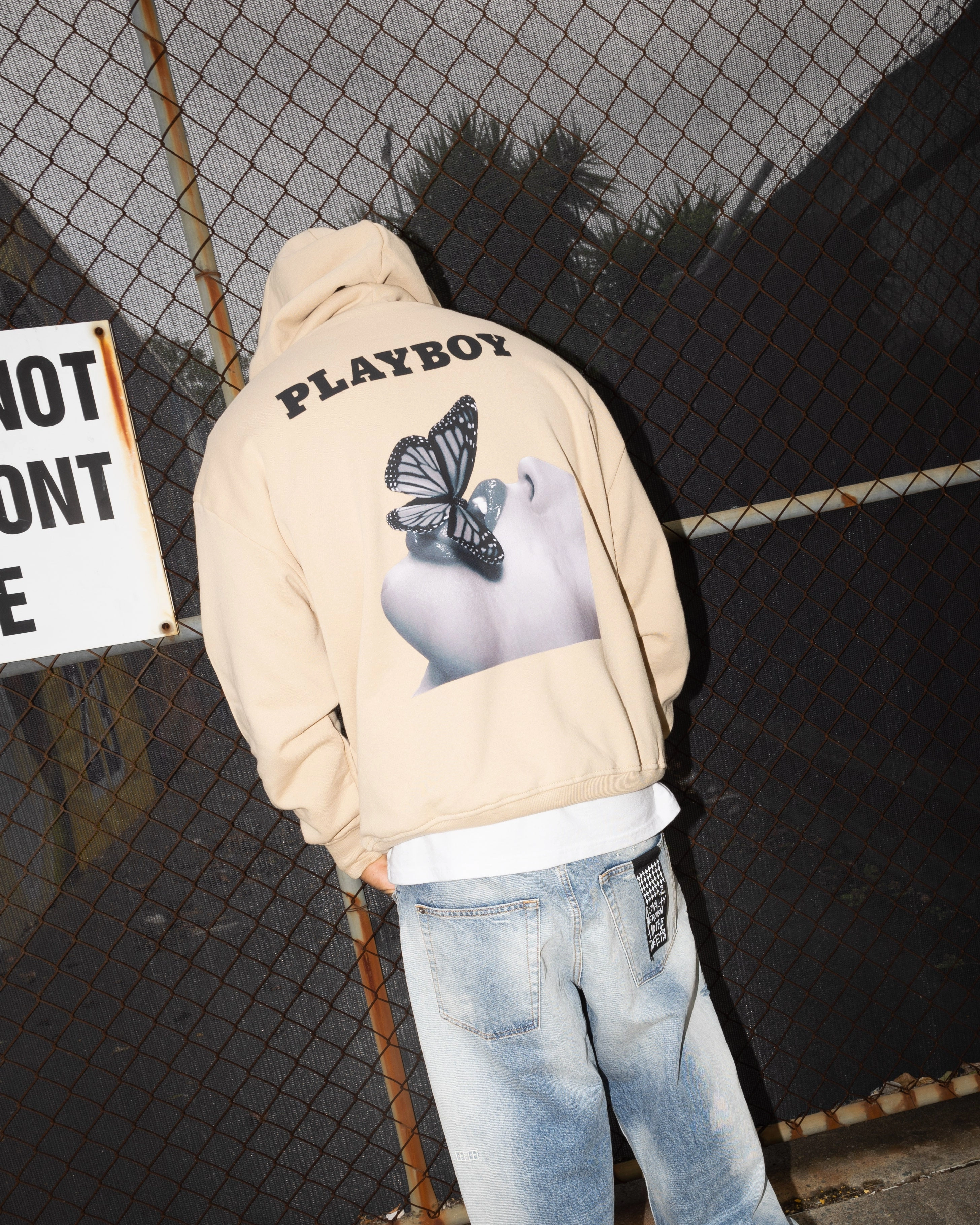 Magnetic Closure Details Water Repellent Coating Playboy November '13 Monotone Hoodie Tan