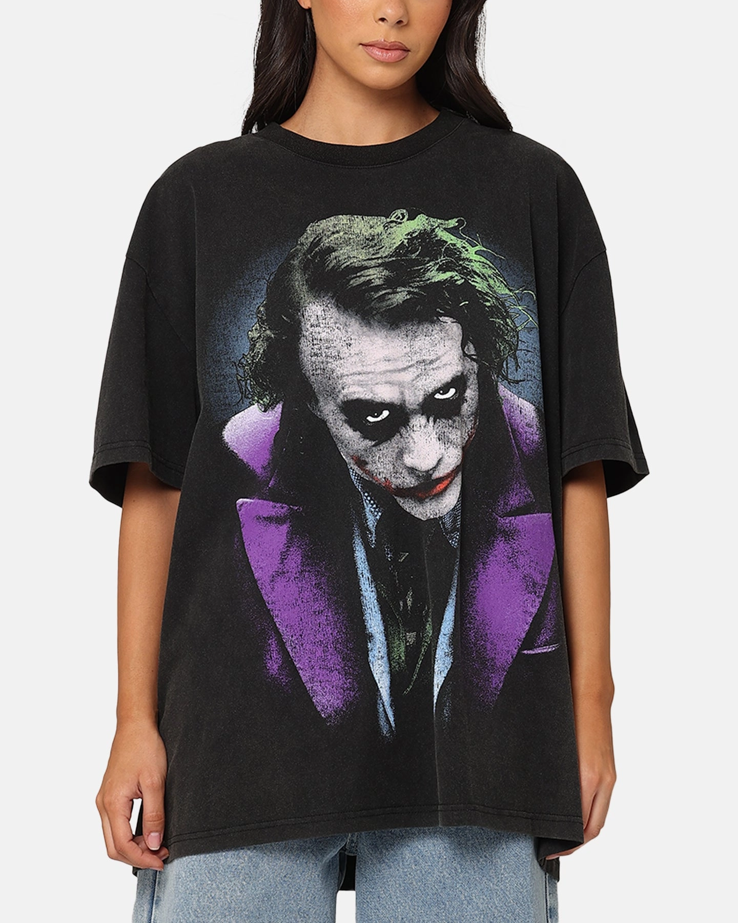 American Thrift X DC Batman The Joker Magic Trick Heavy T-Shirt Vintage Black Sweat Absorbent Comfy Essentials