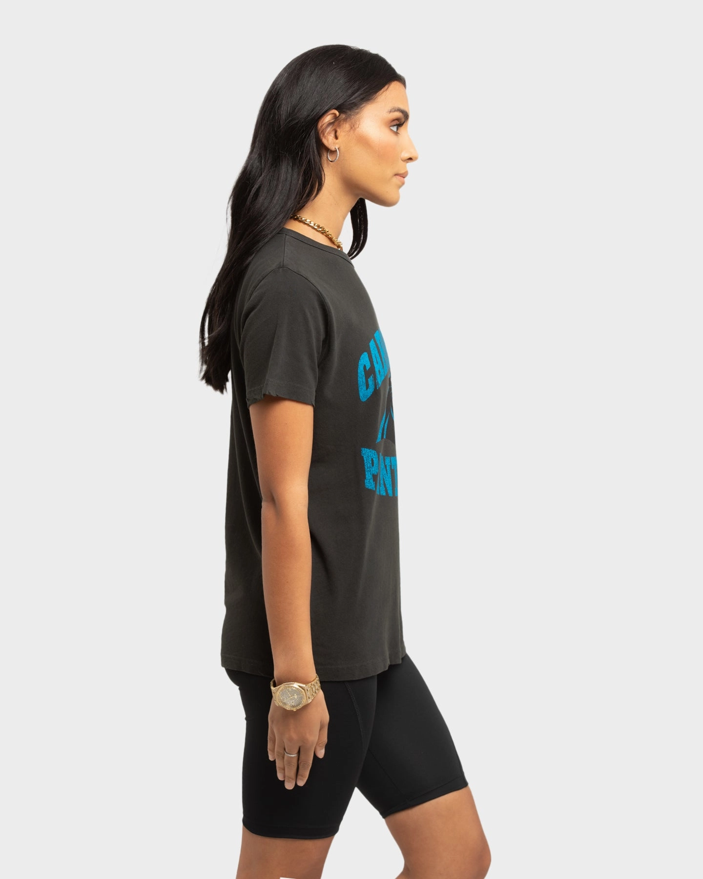 Fashionable Comfort Lightweight Wear Majestic Athletic Women's Carolina Panthers Vintage NFL Team T-Shirt Black
