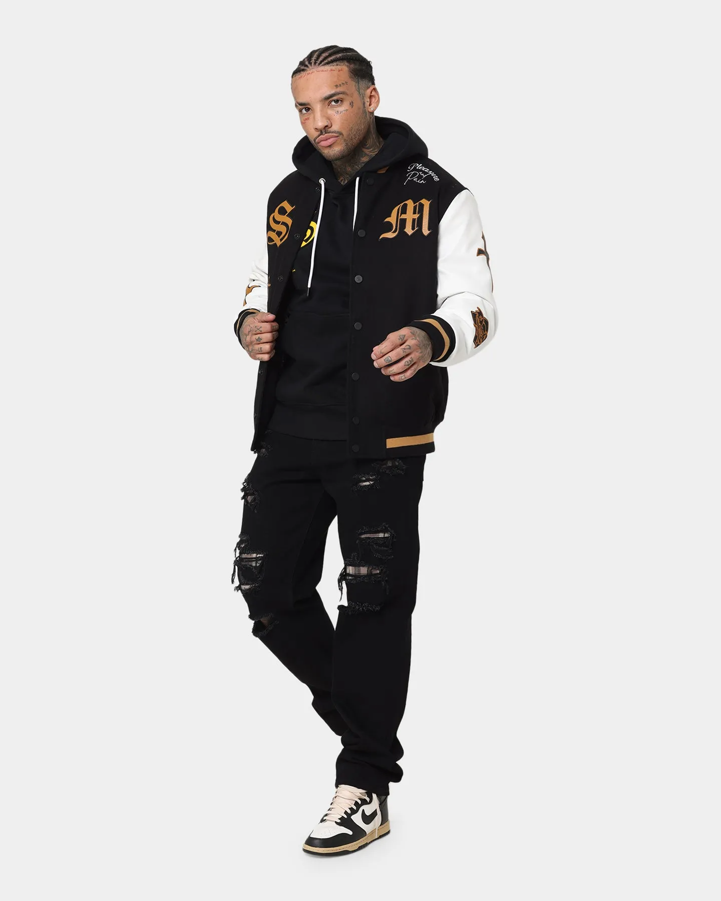 Saint Morta Graveyard Hoodie Black/Gold Light Reflective Trims