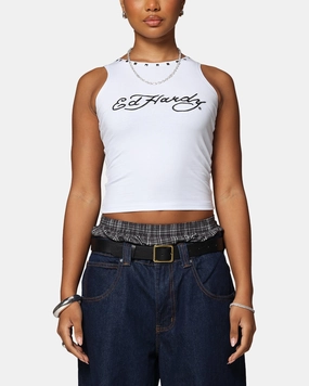 Eco Friendly Dye Ed Hardy Women's Electric Tank White