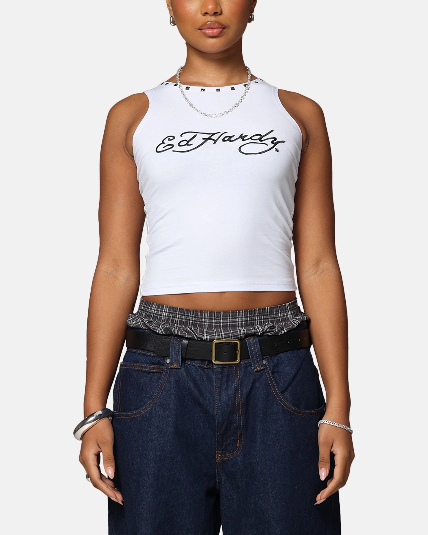 Eco Friendly Dye Ed Hardy Women's Electric Tank White