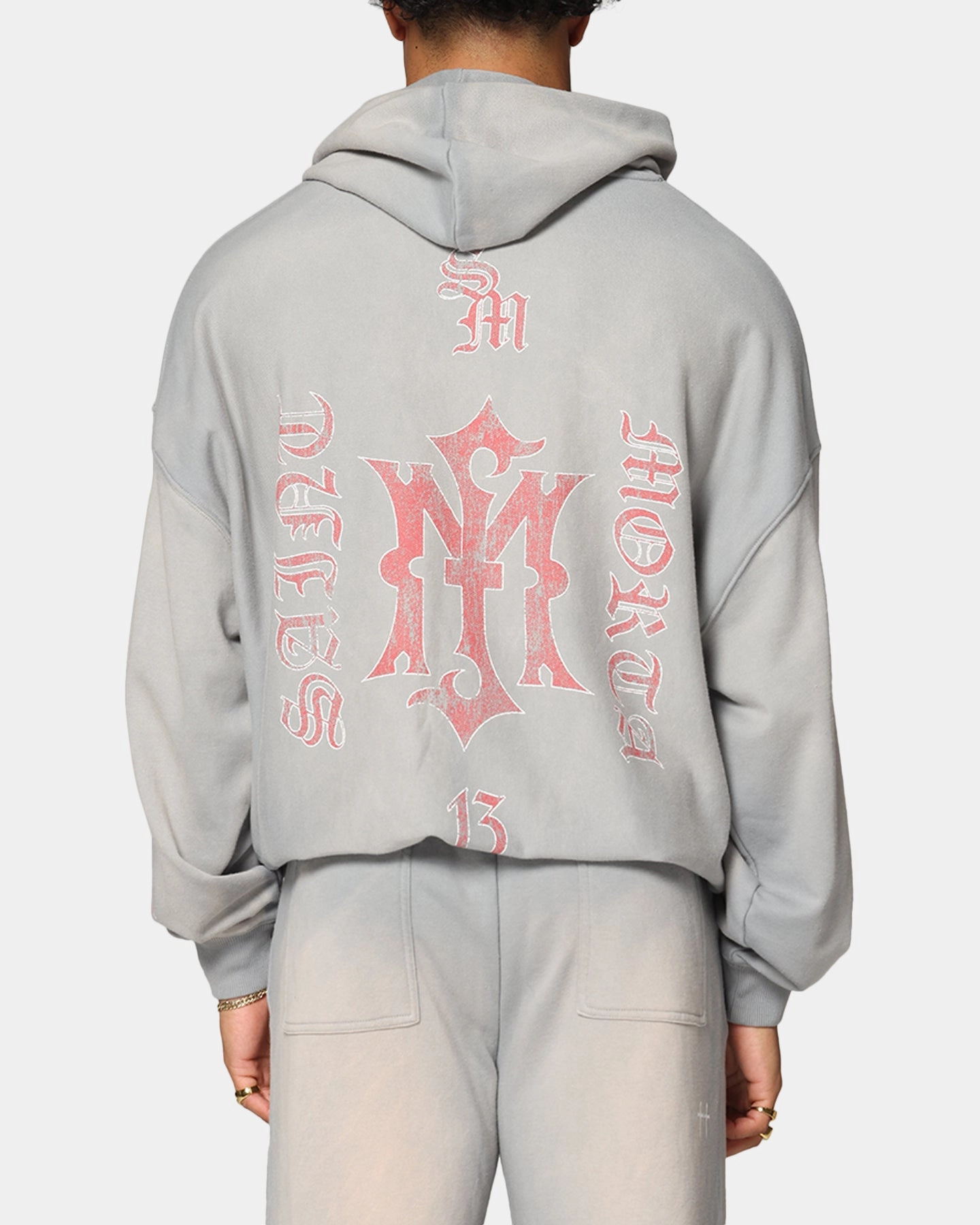 Saint Morta Hardcore Boxy Hoodie Sunfade Grey Warm Embrace