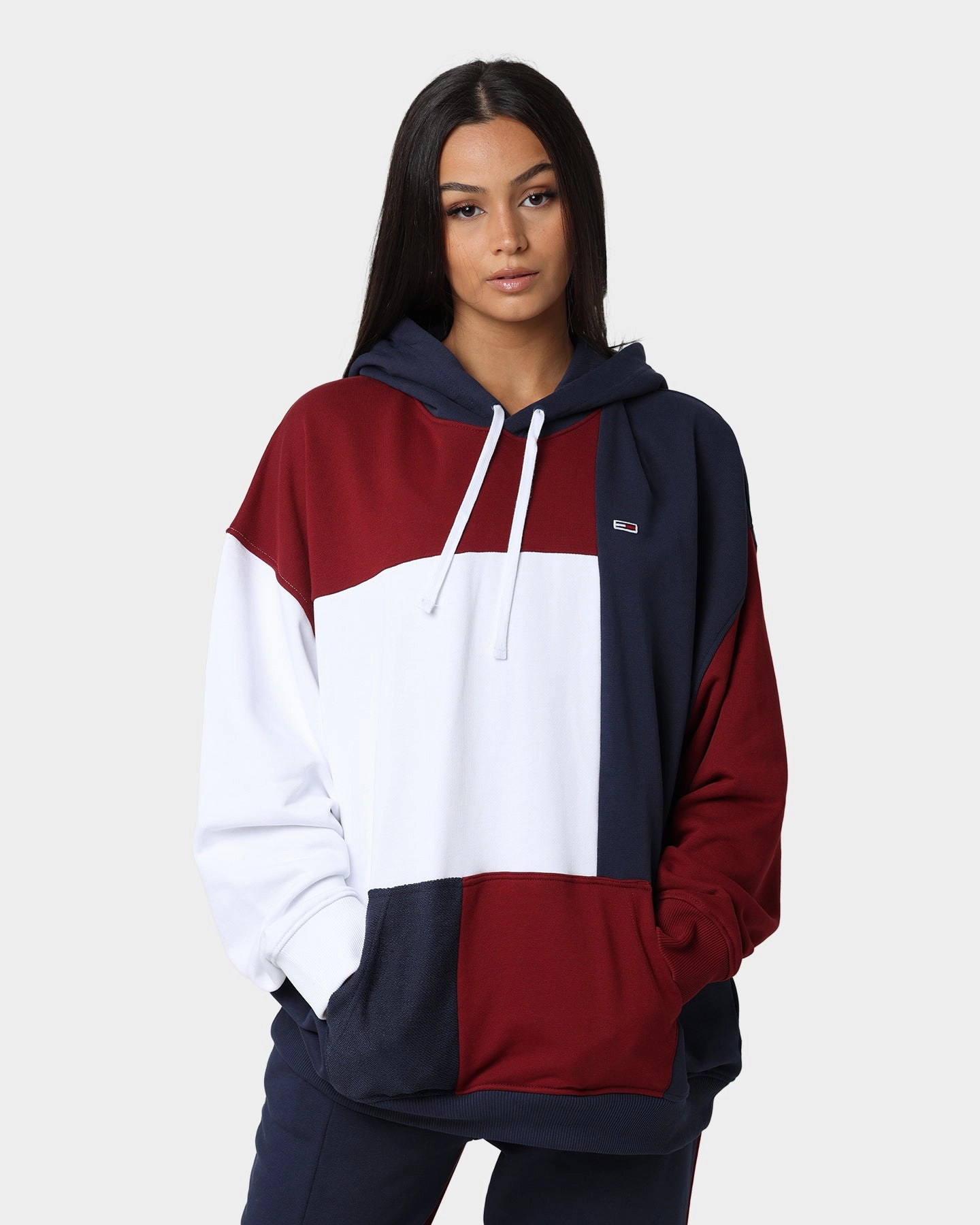 Tommy Jeans TJM Reverse Colorblock Hoodie Twilight Navy/Maroon Dresser