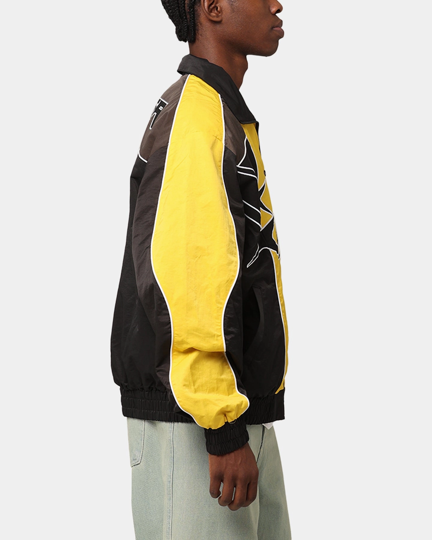 Regular-fit Recycled Polyester Loiter Paradise Track Jacket Black/Yellow