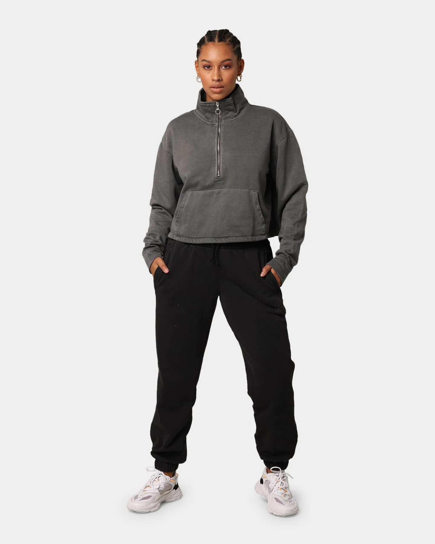 High Neck Protection EN ES Women's All Class Cropped Sweat Washed Grey