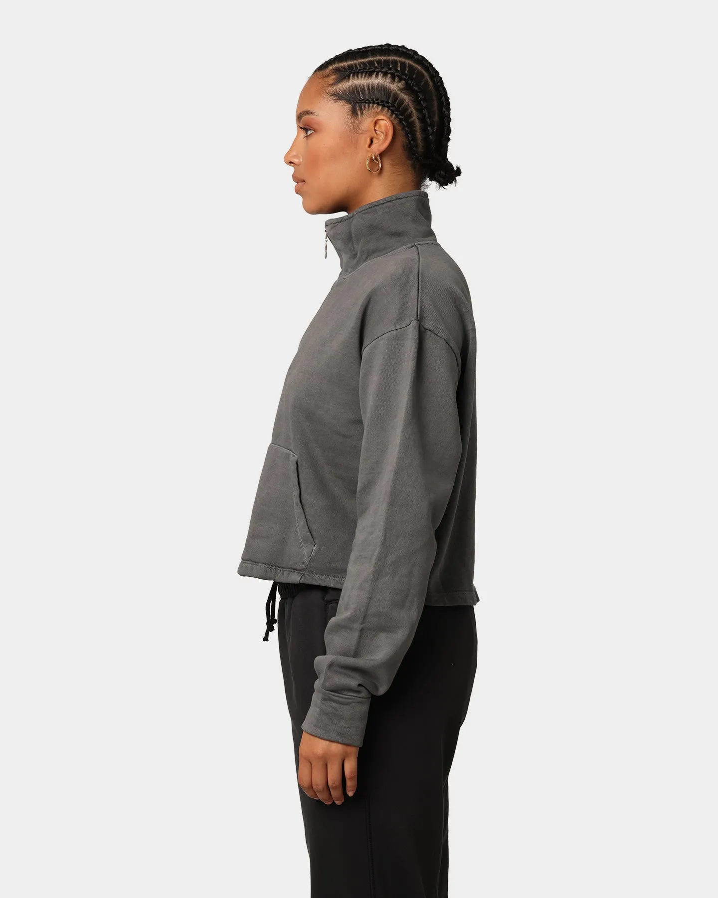 club EN ES Women's All Class Cropped Sweat Washed Grey