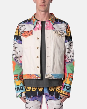 MNML Festival Trucker Jacket Multi Hidden Zipper Closure