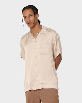 Honor The Gift Century Camp Button Up Shirt Khaki Layered Sleeve Cuffs