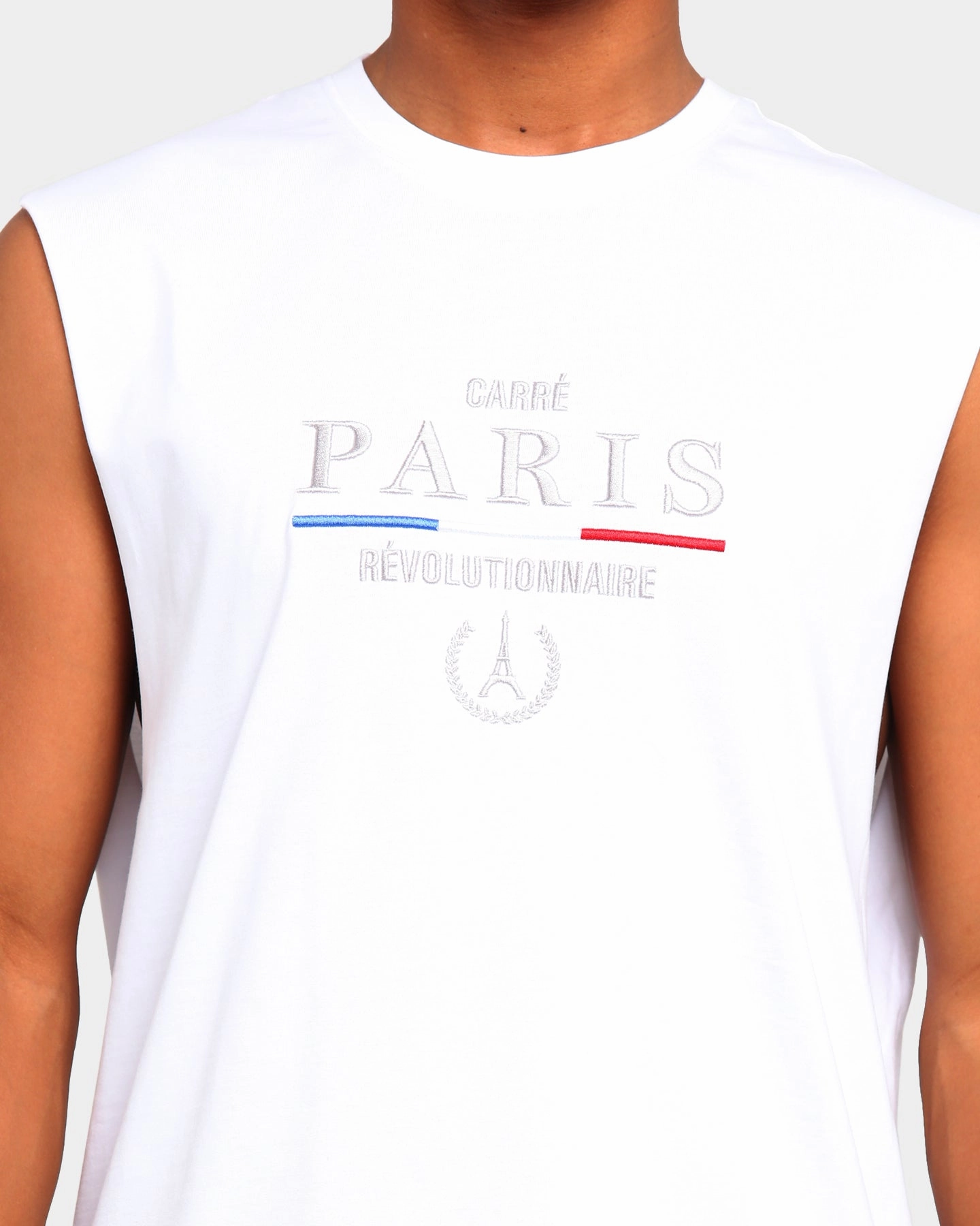Carr?? Revolutionnaire Muscle T-Shirt White Holiday Casual Abstract mystery