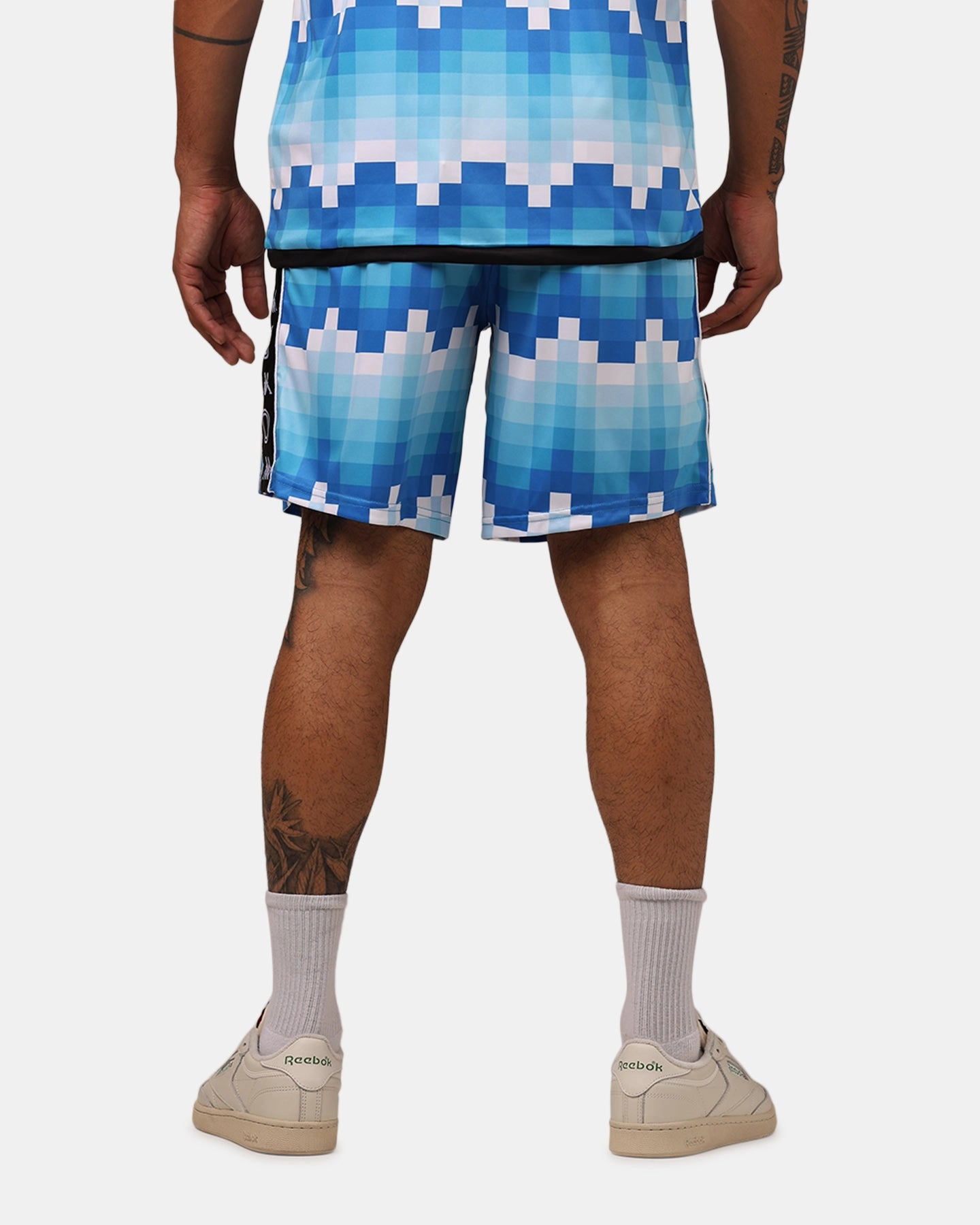Overtime X Kappa Brooklyn Shorts Blue Temperature Regulating Blend Luxury Feel