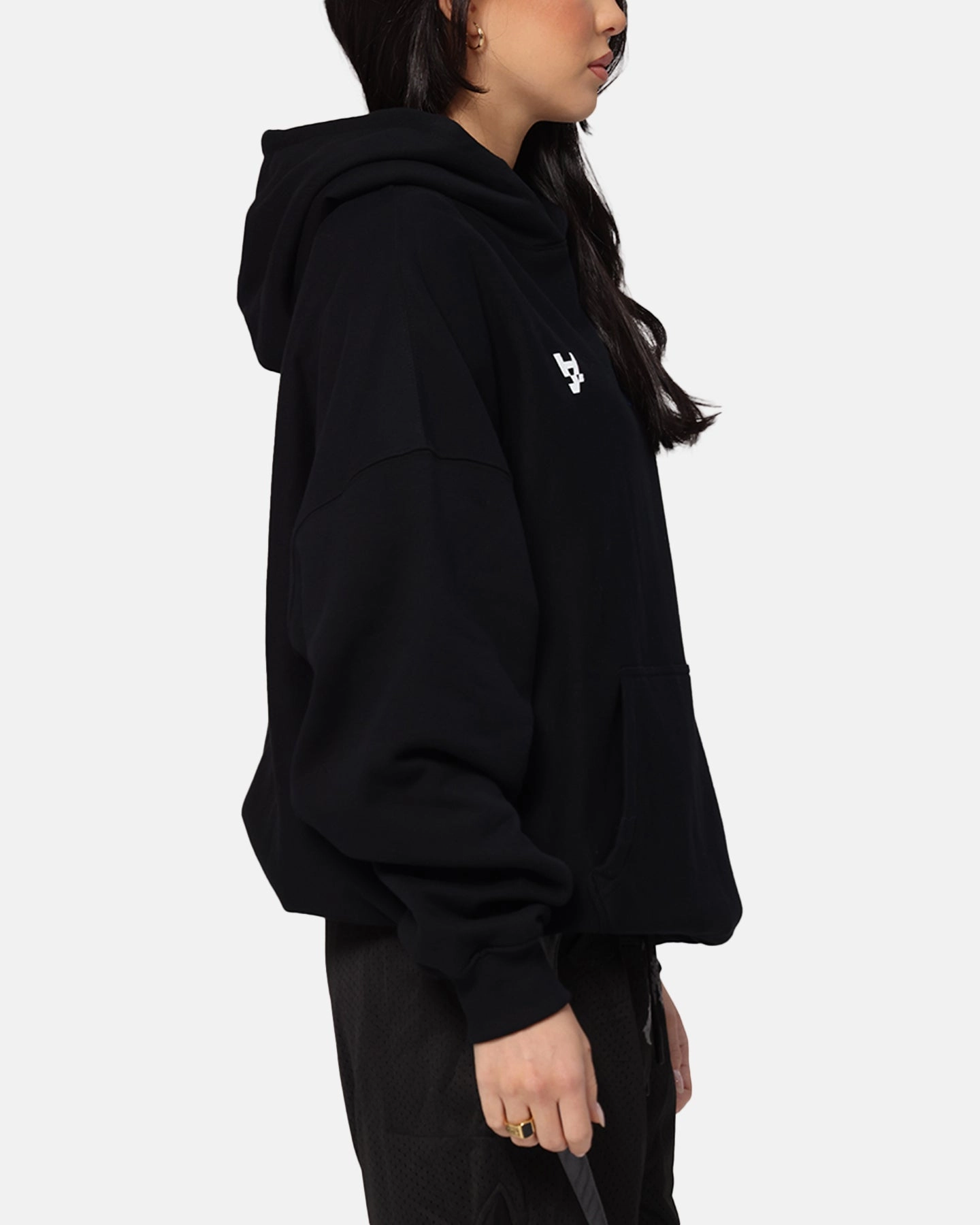 The Anti Order Freedom Boxy Hoodie Black Floral Print